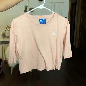 Light pink, quarter sleeve length, adidas crop top